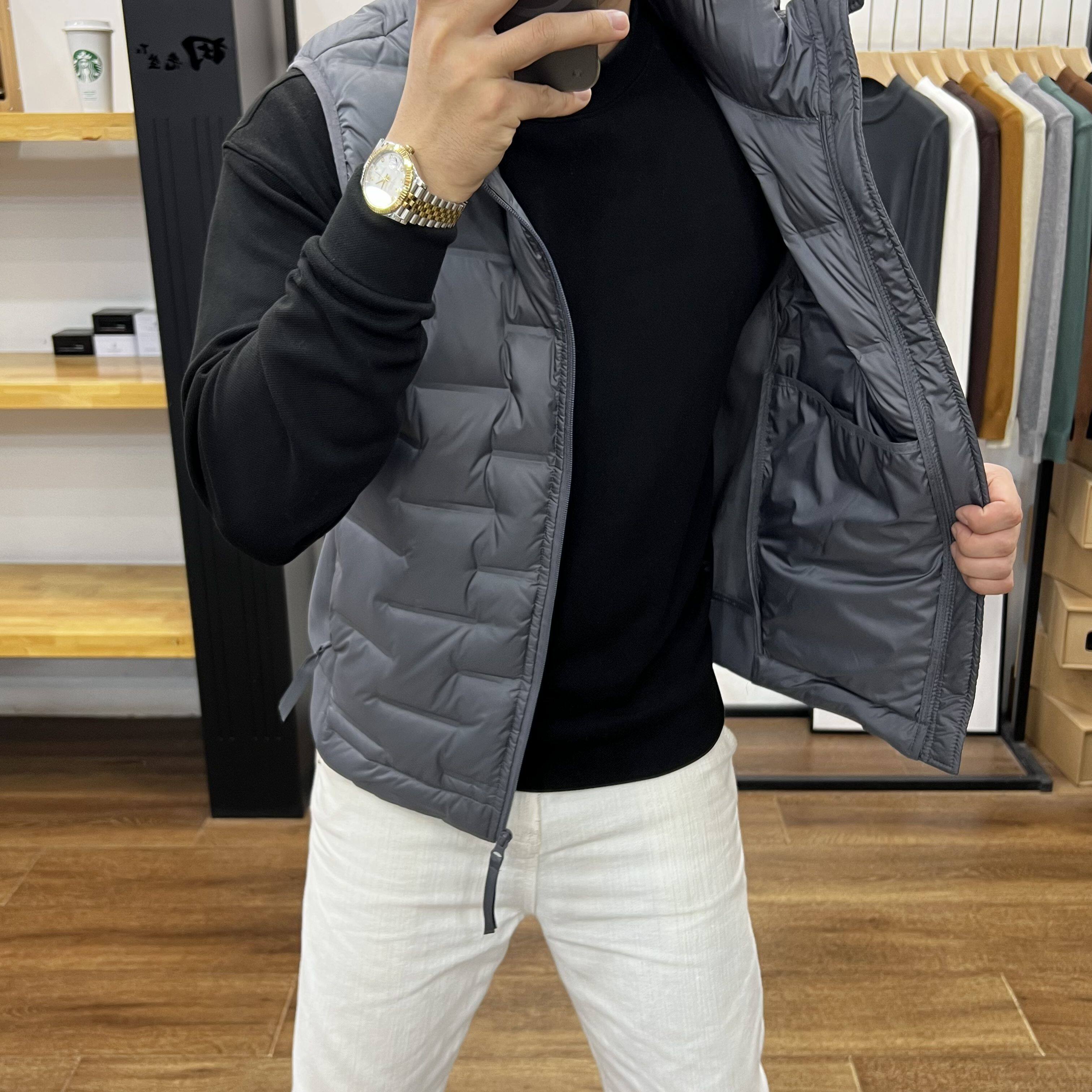 秋冬白鸭绒新款轻薄羽绒马甲保暖时尚背心男士内搭通勤坎肩外套潮,淘宝优惠券,粉丝福利购,淘宝优惠卷