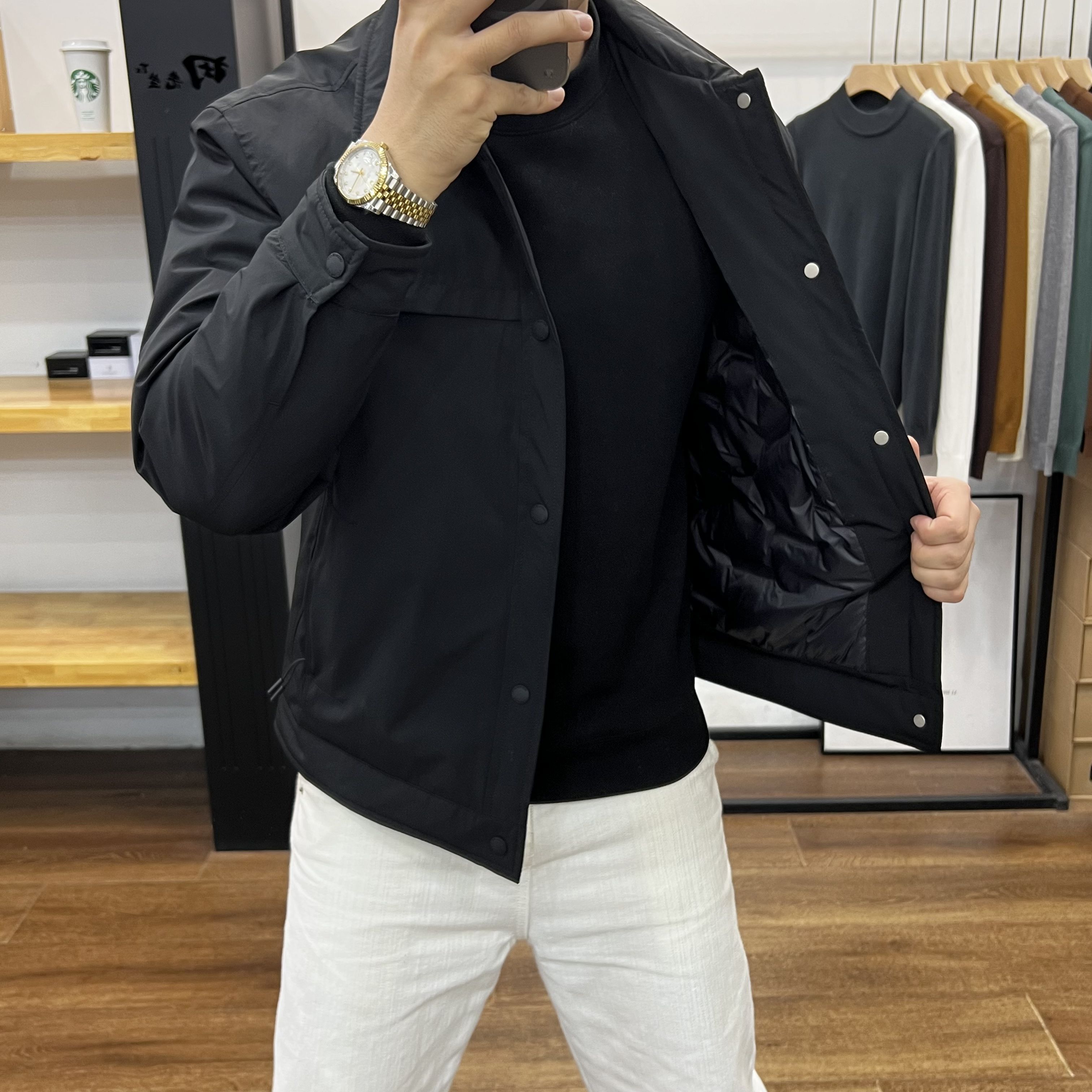 商务翻领户外工装羽绒服男士新款秋冬季轻薄百搭休闲通勤外套保暖 - 图2