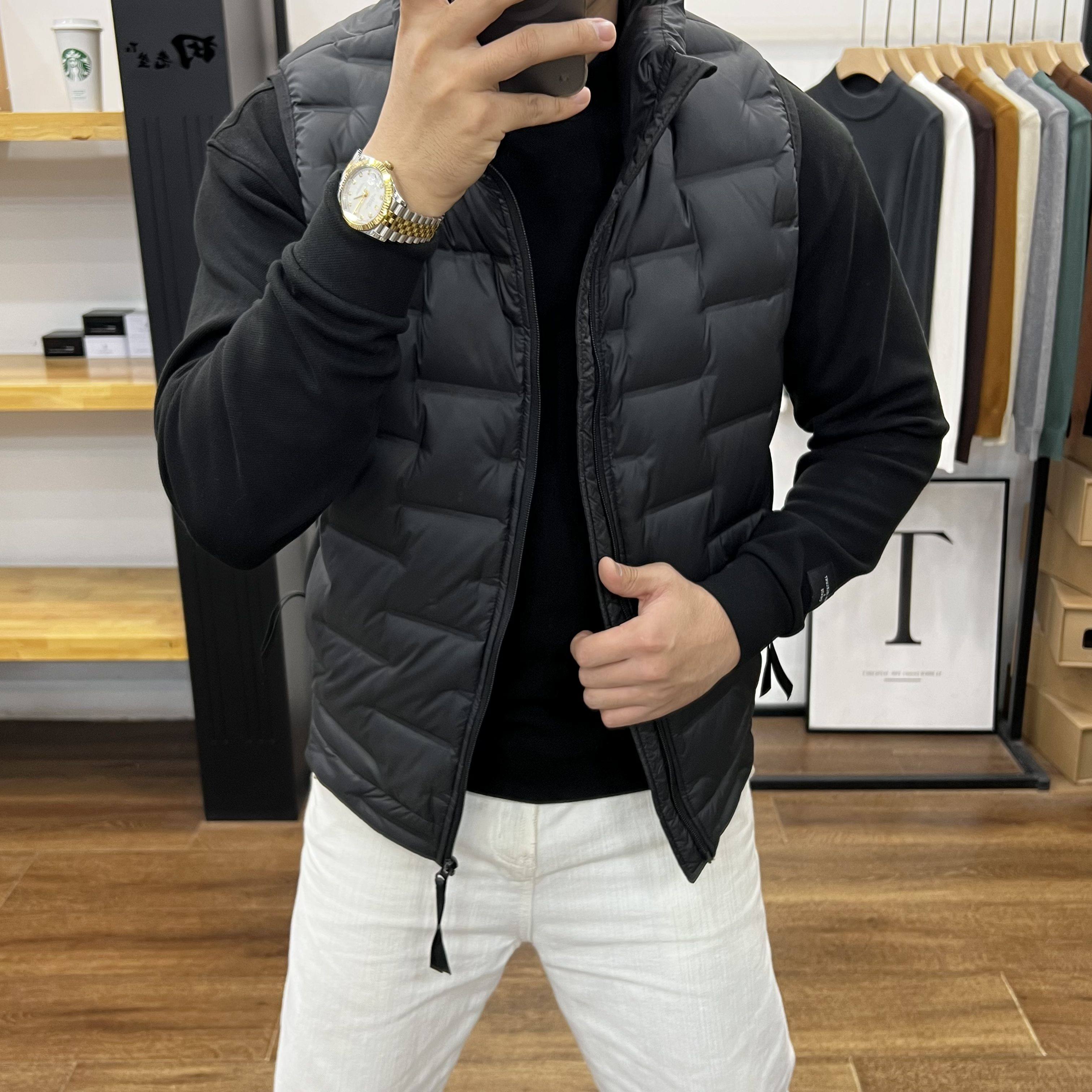 秋冬白鸭绒新款轻薄羽绒马甲保暖时尚背心男士内搭通勤坎肩外套潮,淘宝优惠券,粉丝福利购,淘宝优惠卷