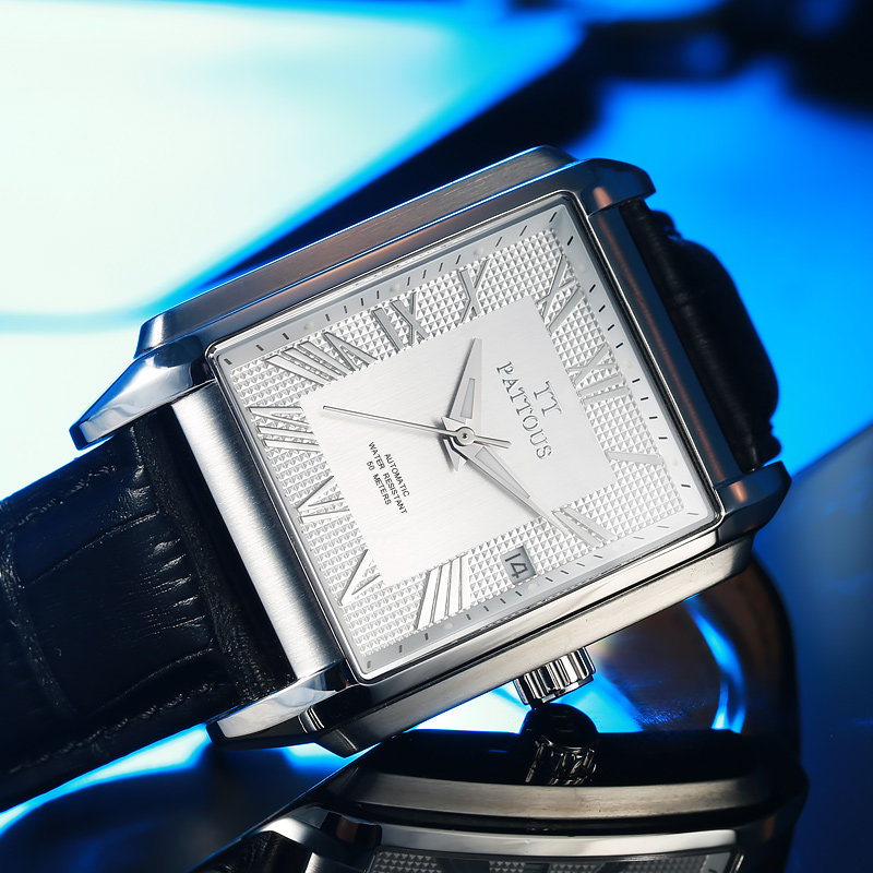 百陀士方形情侣全自动机械机械表 臻表手表国产腕表