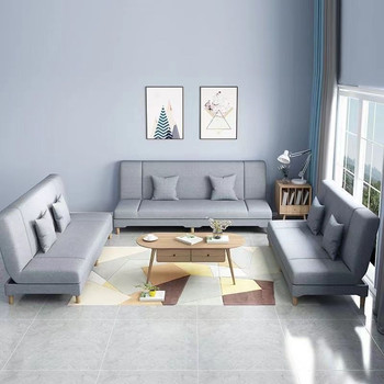 ຕຽງ sofa foldable dual-purpose ອາພາດເມັນຂະຫນາດນ້ອຍ sofa ເຊົ່າຮ້ານຫ້ອງນອນຫ້ອງດໍາລົງຊີວິດ sofa ຕຽງນອນ fabric ງ່າຍດາຍ