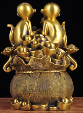 猴子纯铜风水招财乔迁开业礼品