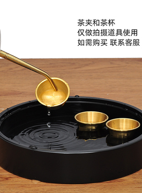 纯铜骏马带盖功夫茶具摆件