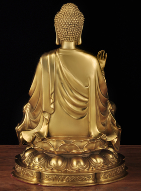 黄铜如来佛祖天坛摆件释迦寺庙