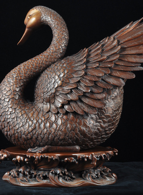 紫铜天鹅鸿鹄摆件家居客厅