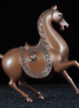 紫铜马招财摆件生肖家居客厅