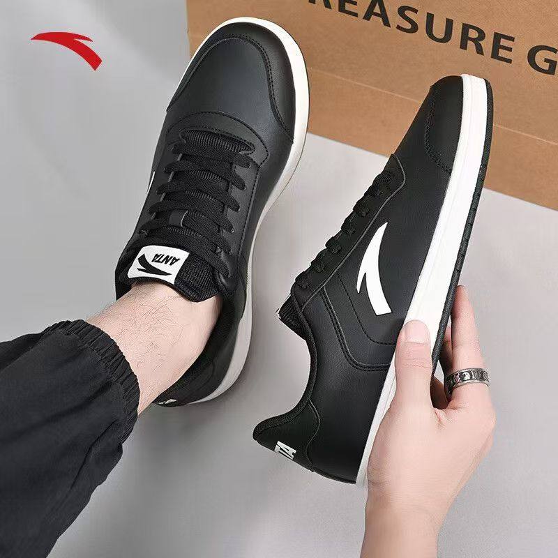 安踏轻松低帮板鞋冬季新款男鞋防泼水休闲运动鞋官方正品小黑鞋男,淘宝优惠券,粉丝福利购,淘宝优惠卷