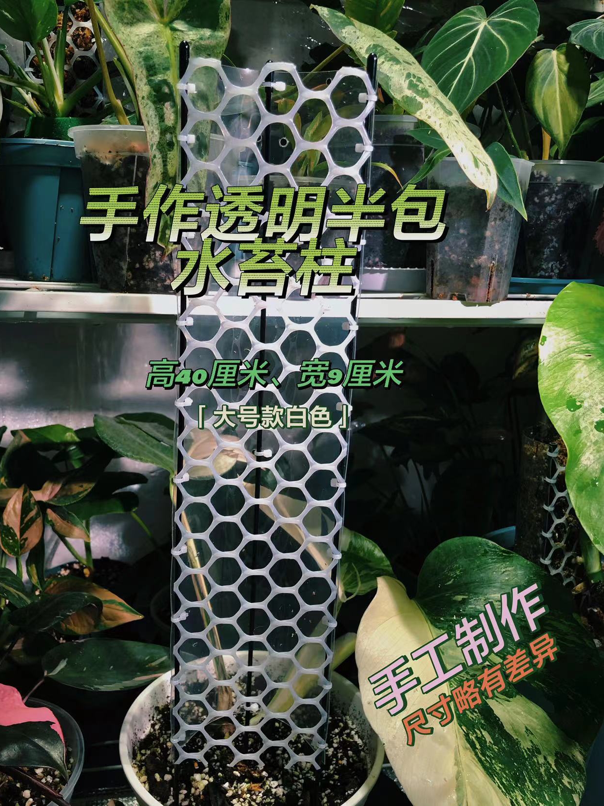 大号一代水苔柱手作棕棒植物攀爬黑色白色花架热植绿萝 HOT-图1