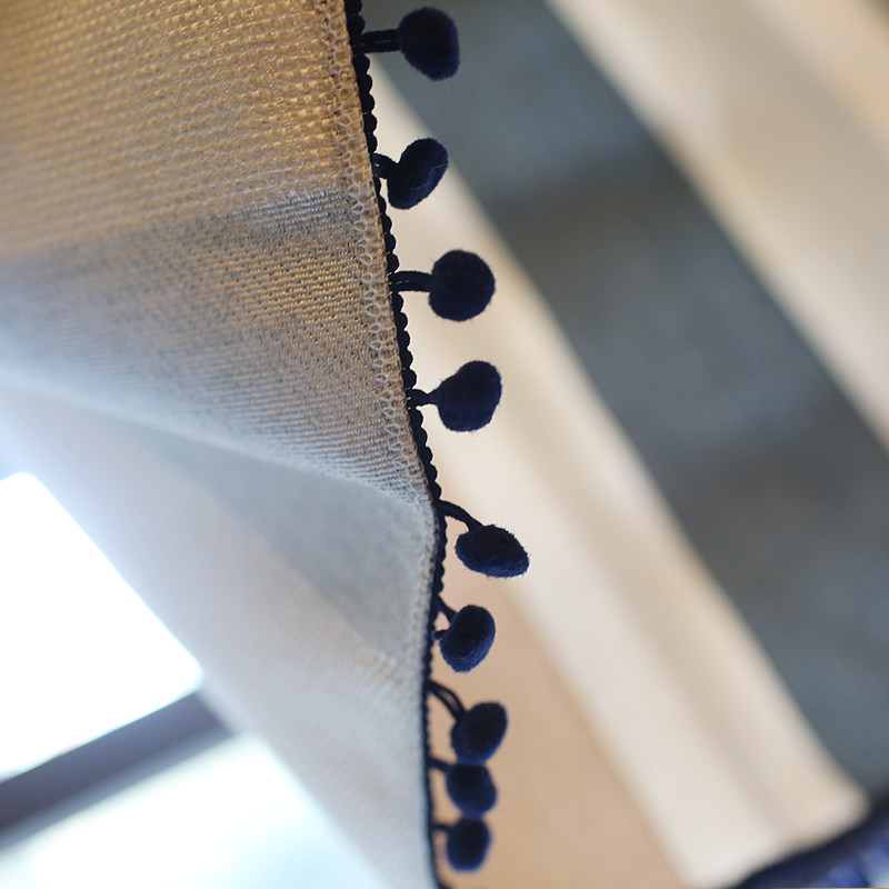 北欧成品窗帘短帘条纹门帘半帘穿杆短帘免打孔柜子帘防尘单片遮光,淘宝优惠券,粉丝福利购,淘宝优惠卷