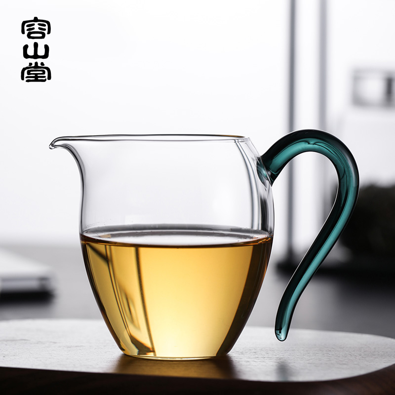 容山堂禾器公道杯玻璃茶海分茶器家用带把公杯功夫茶具配件