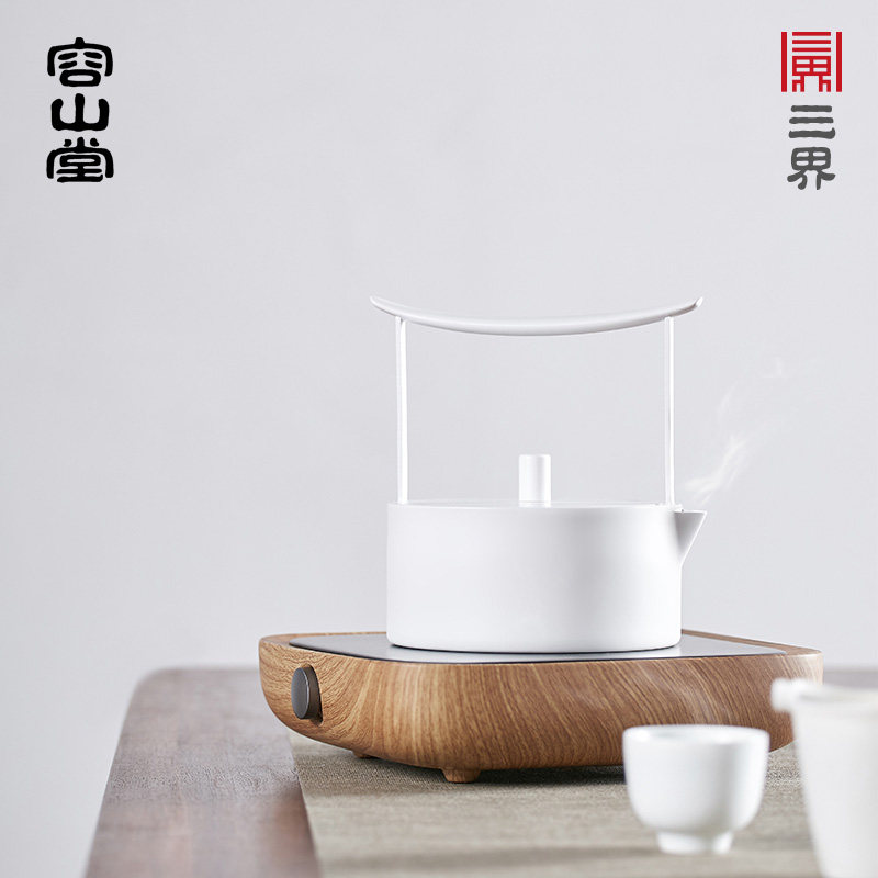 容山堂三界电陶炉小银壶陶瓷煮茶器 容山堂茶壶