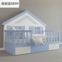 Nordic Solid Wood Childrens Bed Sky Blue Creative House Bed Brief About Single Bed Pink Girl Tree House Bed Customisation