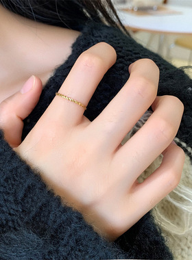 交叉戒指ins钛钢法式女