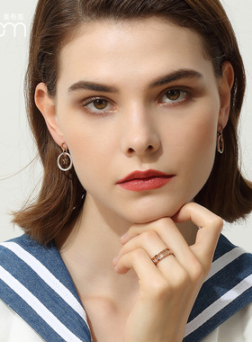 韩网镀18K玫瑰金色镂空数字戒指