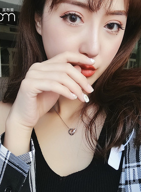 韩国镀金18k玫瑰金女双环短款