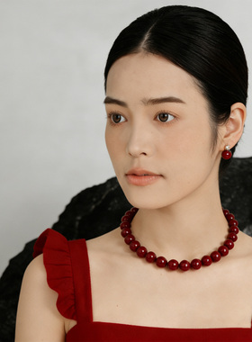 Becomi设计师【红色串珠项链女】