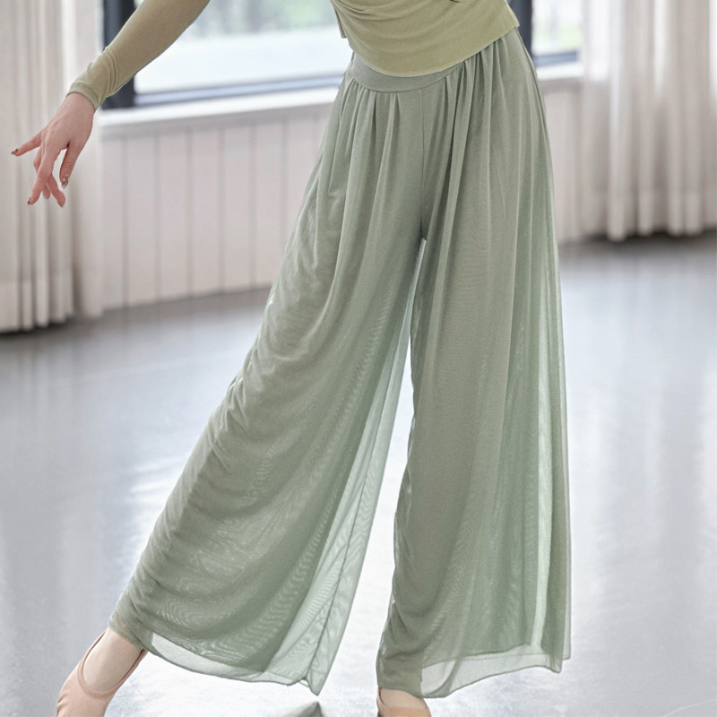 古典舞纱裤双层飘逸阔腿裤现代舞练功裤秋冬舞蹈裤网纱跳舞裤子女,淘宝优惠券,粉丝福利购,淘宝优惠卷