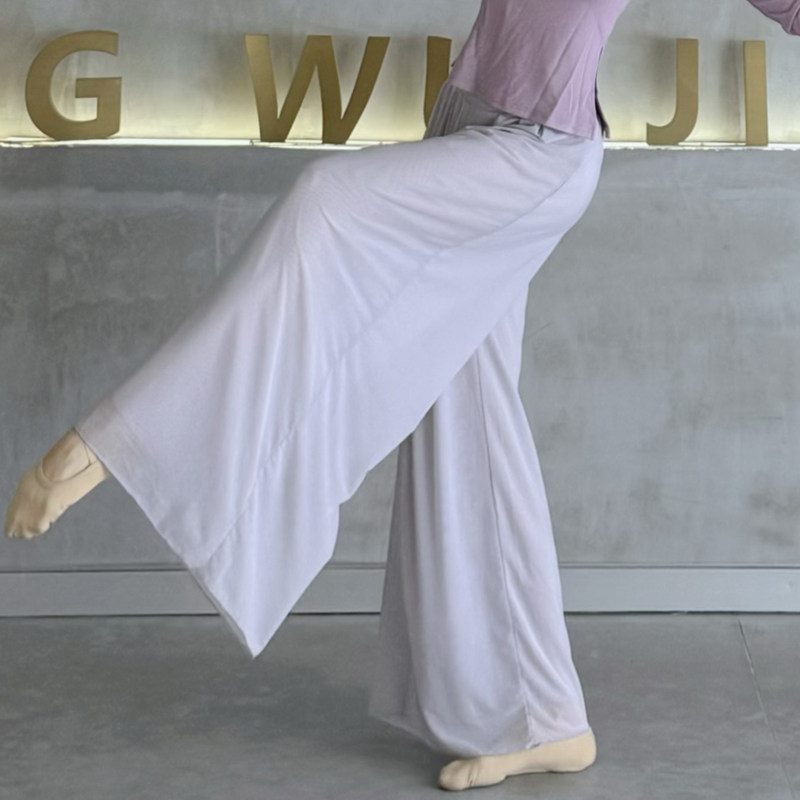 古典舞纱裤双层飘逸阔腿裤现代舞练功裤秋冬舞蹈裤网纱跳舞裤子女,淘宝优惠券,粉丝福利购,淘宝优惠卷