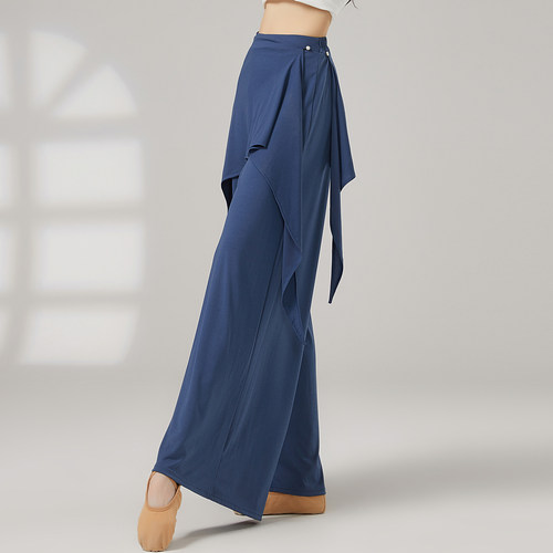 现代舞假两件裤子垂感2025新款舞裤秋冬古典舞阔腿裤形体练功裤女 - 图1