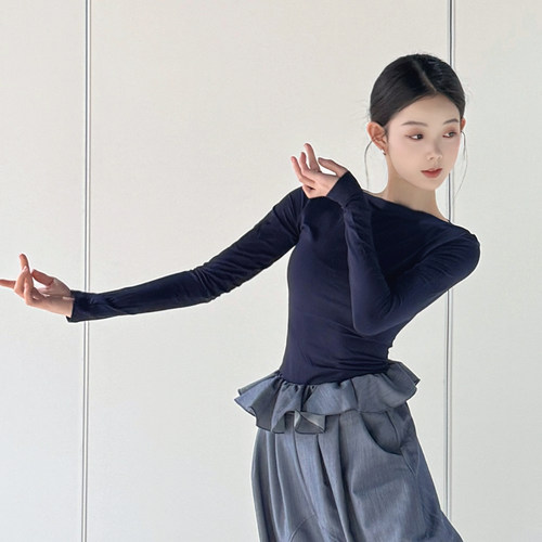 现代舞长袖紧身2026新款舞蹈服古典舞练功服民族艺考形体舞服冬 - 图3
