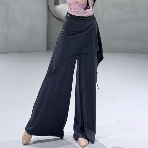 现代舞假两件裤子垂感2025新款舞裤秋冬古典舞阔腿裤形体练功裤女 - 图3