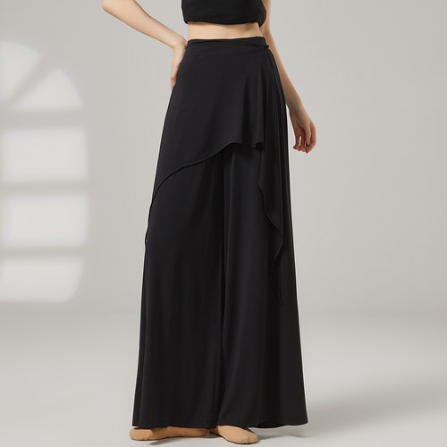 现代舞假两件裤子垂感2025新款舞裤秋冬古典舞阔腿裤形体练功裤女 - 图2