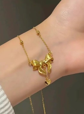 沙金在逃公主蝴蝶结项链高级感