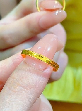 金店同款镀金黄金色戒指