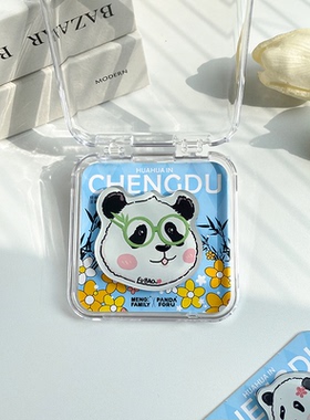 正版可爱熊猫冰箱贴渝爱福宝花花
