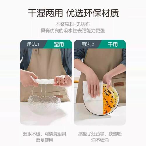 固牛悬挂式懒人抹布加厚厨房用纸专用吸水吸油一次性厨房洗碗布 - 图2