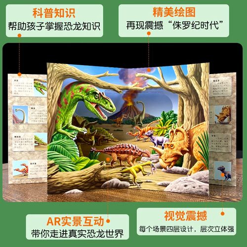 【可点读看AR】正版海洋世界儿童3d立体翻翻书动物恐龙热带雨林科普百科全书自然揭秘3-8岁宝宝启蒙早教认知绘本支持校多多/小蝌蚪 - 图2