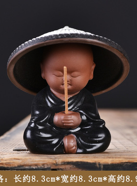 陶瓷小和尚打座摆件佛系禅意茶宠过滤小沙弥坐禅香插平心气和疗愈