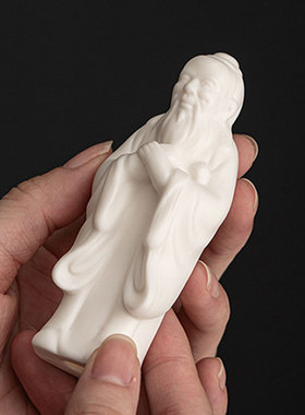 陶瓷小摆件孔子弘一法师关公老子历史人物图书馆书院书房桌面装饰