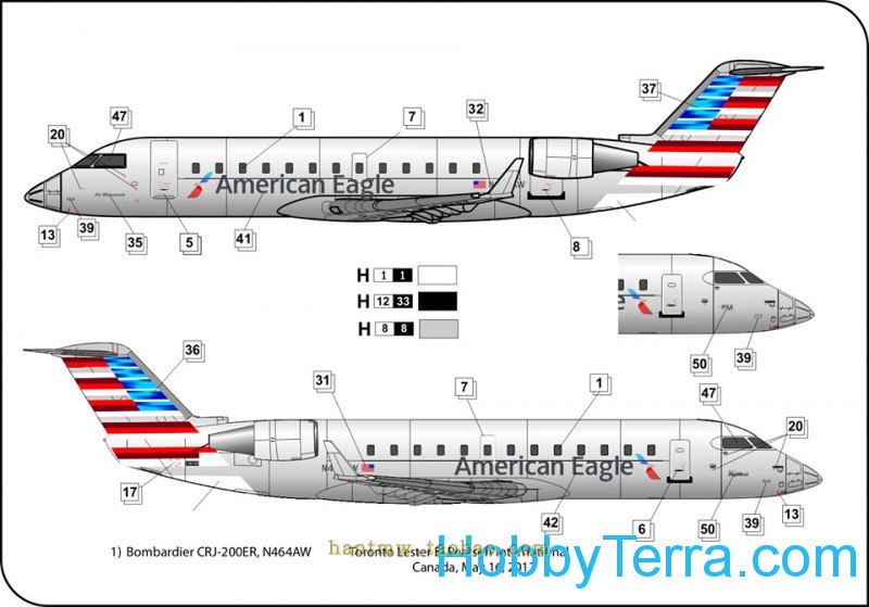 BPK14402庞巴迪CRJ200北美航空客机1/144塑料拼装飞机模型 - 图3