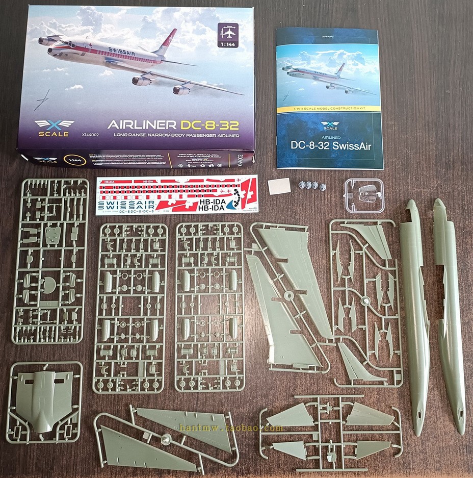 X Scale144002道格拉斯DC-8-32瑞士航空客机1/144塑料拼装模型 - 图0