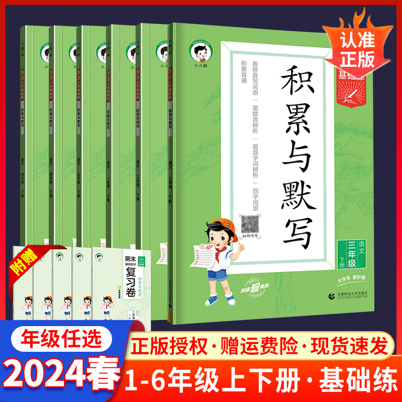 53小学基础练积累与默写一二三四五六年级上册下册人教版语文专项训练汉语拼音教材同步练习题册看拼音写词语积累与默写强化训练书