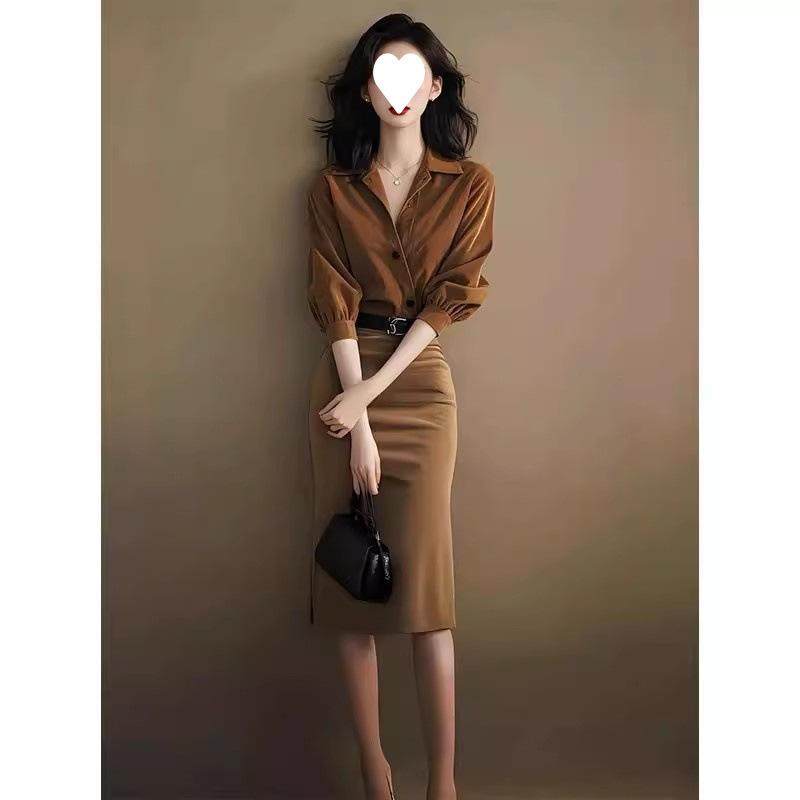 时尚套装女秋新款气质高级感又a又飒女装小香风衬衫包臀半身裙女,淘宝优惠券,粉丝福利购,淘宝优惠卷