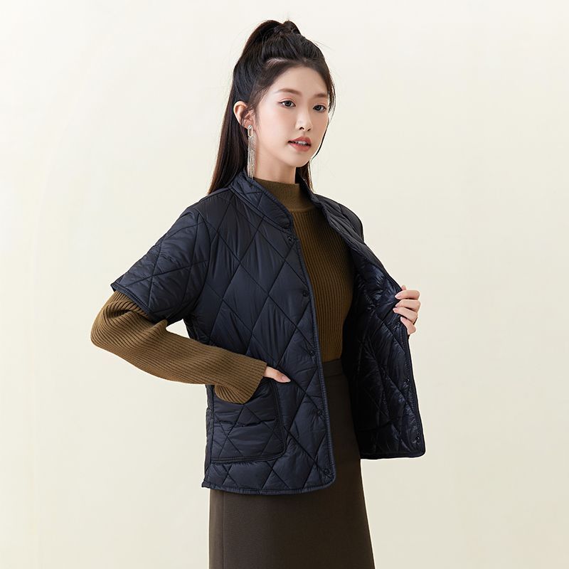 整张棉大码300斤棉衣女轻薄小棉袄秋冬叠穿保暖短袖棉马甲外套ins - 图3