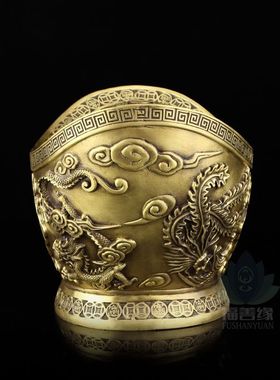 纯铜金元宝招财摆件聚宝盆存钱罐