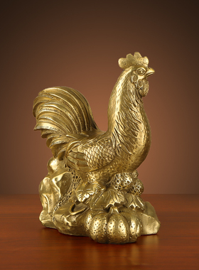 铜鸡摆件十二生肖鸡招财公鸡金鸡