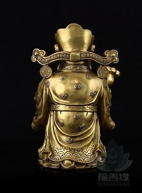 纯铜财神爷摆件招财文财神像佛像