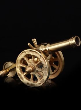 铜大炮摆件黄铜火炮模型风水铜炮