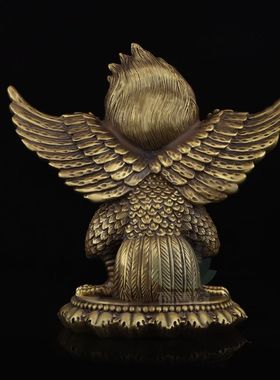 纯铜大鹏金翅鸟摆件琼鸟迦楼罗鸟