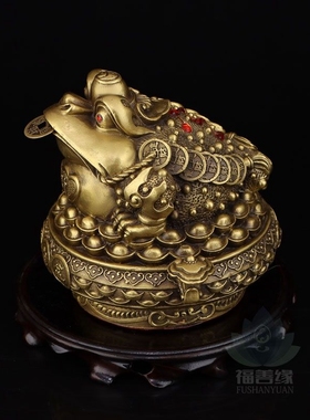 纯铜金蟾摆件聚宝盆金蝉蟾蜍招财