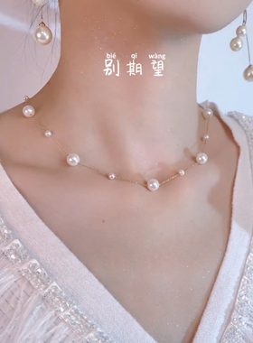 镀金珍珠项链女气质甜美多戴