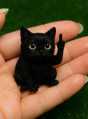 独立站新款搞笑动物竖中指平面2D木质家居墙面装饰送朋友礼物