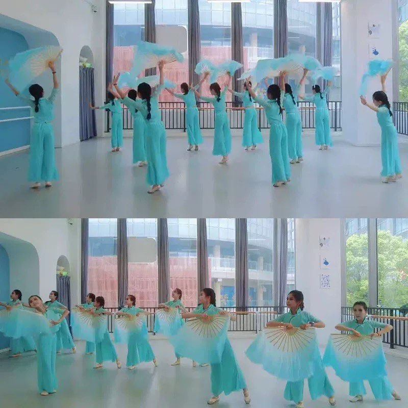 云水谣舞蹈服少儿民族舞演出服表演扇子山水画小兰花奖云水谣服装 - 图3