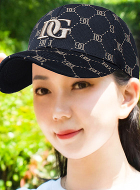 帽子女洋气百搭鸭舌帽硬顶四季防晒棒球帽男新款显脸小遮阳帽刺绣