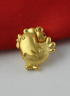 仿黄金欧币生肖鸡坠子
