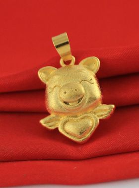 项链坠送礼小孩宝宝仿真黄金